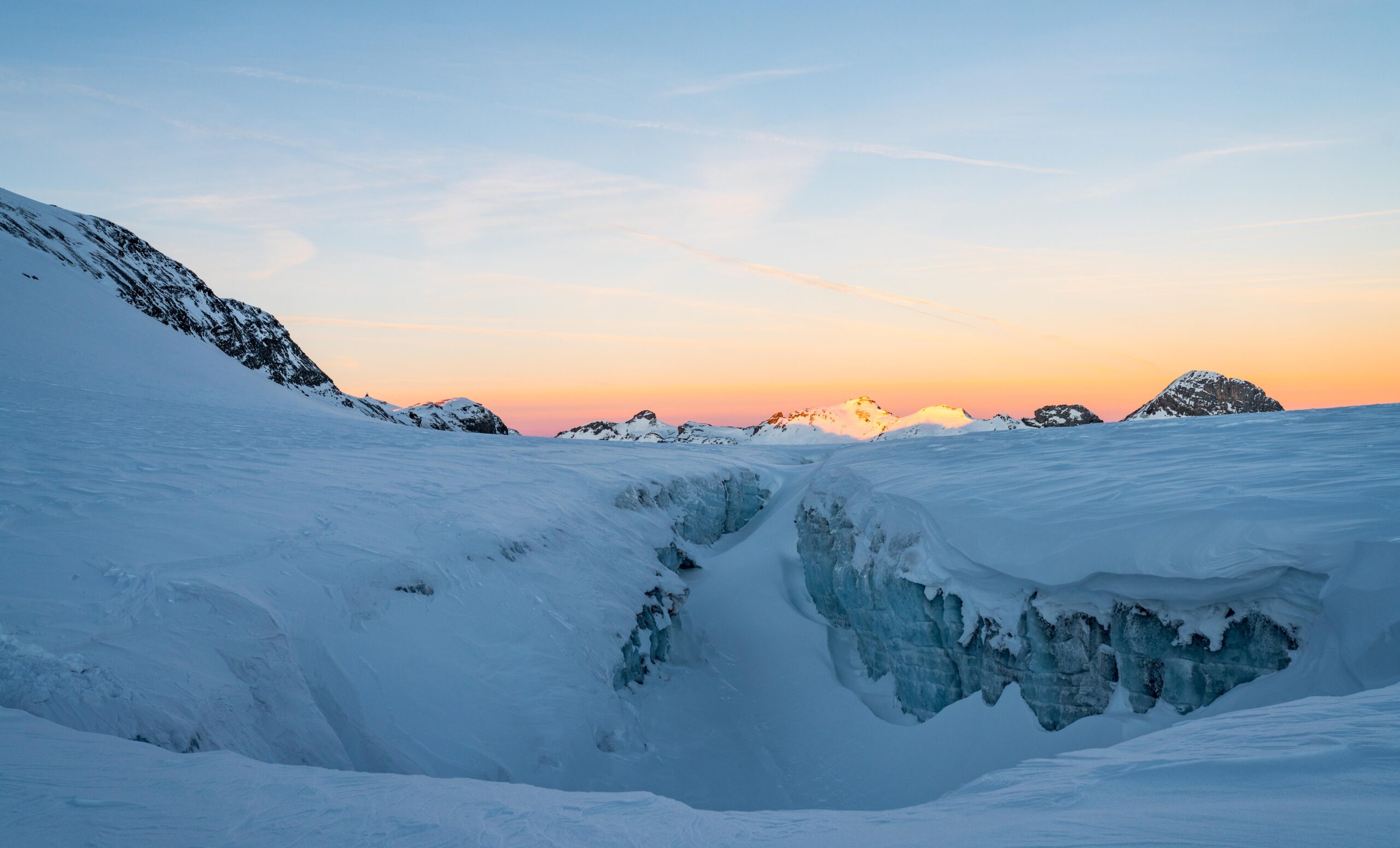 Gletscher beim Sonnenuntergang