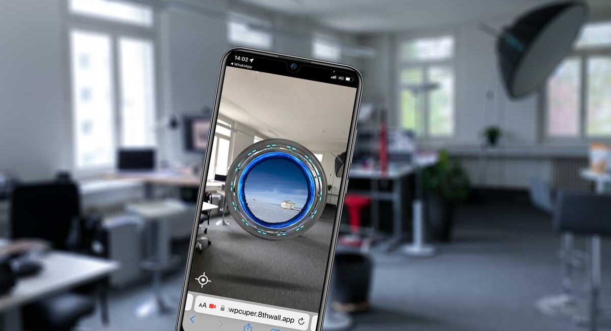 mobile phone shows a augmented reality in action