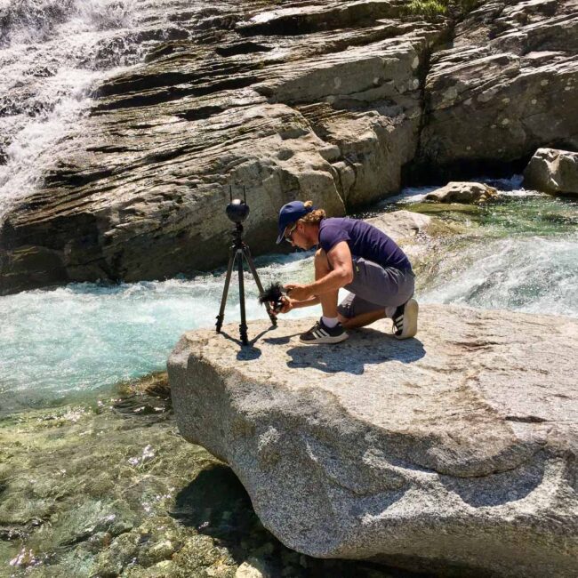 Insta pro2 set up by the creek